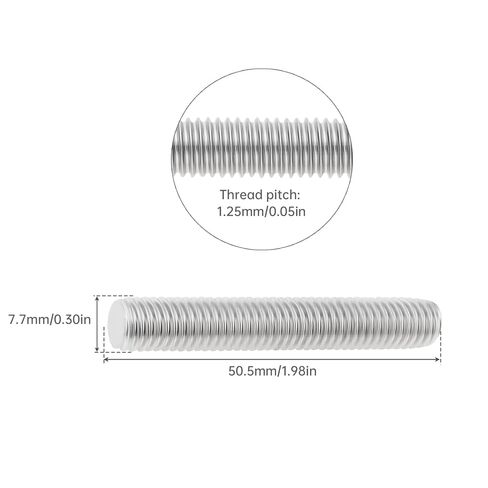 5 عبوات M8-1.25 45 مم قضيب ملولب بالكامل 304 من الفولاذ المقاوم للصدأ 1.25 مم برغي خيوط اليد اليمنى قضبان شريط ترصيع لتجميع آلات الأثاث (M8x45mm) in Kuwait