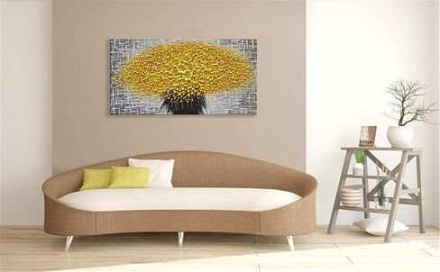 zoinart Hand Paintings 3D Floral Canvas Wall Art 24x24 Inches Abstract Floral Paintings Modern Contemporary Texture Wall Art Tree Black and White Artwork for Home Decorations in Kuwait