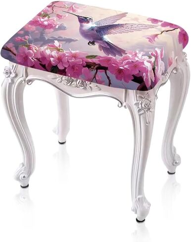 Covers Set of 2,Elastic Backless Bar Stools Covers for Kitchen Counter,Vanity Stool Covers Square,Foot Stool Seat Cushion Covers Hummingbird in Kuwait