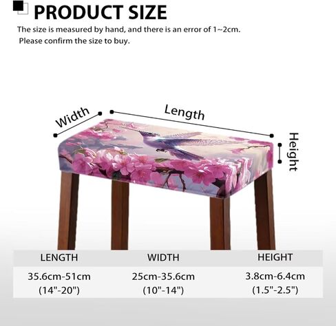 Covers Set of 2,Elastic Backless Bar Stools Covers for Kitchen Counter,Vanity Stool Covers Square,Foot Stool Seat Cushion Covers Hummingbird in Kuwait