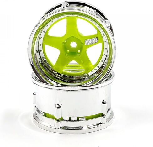 Drift Element 1/10 RC Car Drift Rims Wheels، مجموعة من قطعتين، 5 تكلم، إزاحة قابلة للتعديل، تناسب Yokomo YD MD RD، MST RMX، Reve D RDX، Redcat RDS، HPI، Tamiya TT والمزيد (Gunmetal w/Chrome Lip) in Kuwait