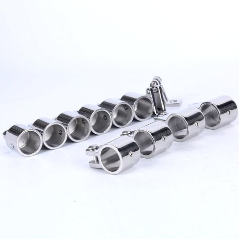 Amarine Made Stainless Steel 6pcs Bimini Top Caps Tube Canopy Hardware Eye End Top Fittings and 4pcs Bimini Top Jaw Slides and 2pcs Bimini Top Deck Hinges Fit 1 inch in Saudi Arabia