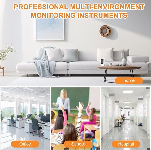 جهاز مراقبة جودة الهواء 7 في 1 داخلي احترافي، محمول PM2.5/PM10/CO2/HCHO، درجة الحرارة، كاشف الفورمالديهايد، الرطوبة، جهاز اختبار TVOC للكشف عن تلوث الهواء الداخلي in Kuwait