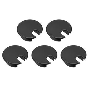 uxcell 5Pcs Cable Hole Cover 1-3/8 Inch Zinc Alloy Desk Cable Wire Cord Grommet Hole Cover for Office Computer Desk Wire Organizer, Bright Silver