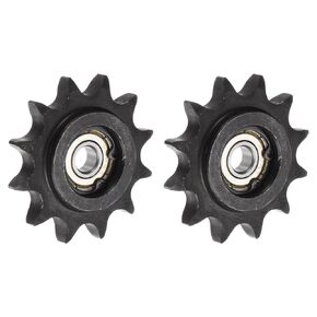 uxcell 2pcs DIN(ISO) 08B Roller Chain Idler Sprocket 8mm Bore, 1/2" Pitch, Hardened 12 Tooth Tensioner Sprocket, Insert Single Bearing (B Type)