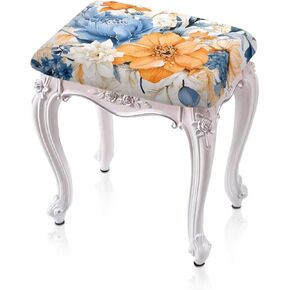 Covers Set of 2,Elastic Backless Bar Stools Covers for Kitchen Counter,Vanity Stool Covers Square,Foot Stool Seat Cushion Covers Hummingbird