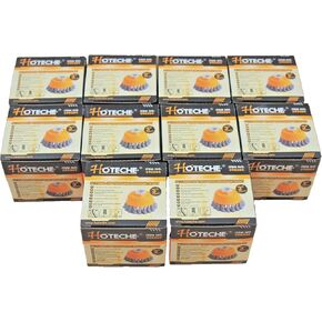 Hoteche 10 قطع 3 بوصة فرشاة أكواب سلكية ملتوية 5/8 بوصة - خيوط 11NC لمطحنة الزوايا، برتقالي in Kuwait