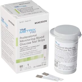 McKesson TRUE METRIX Professional Monitoring Blood Glucose Test Stripes, 50 Strips, 3 Packs, 150 Total