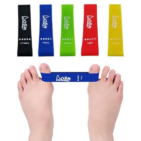 Toe Stretcher Bands - 5 Packs Toe Spacers for Bunion Correction, Hallux Valgus Corrector, Foot Stretcher Resistance Bands for Bunion Relief