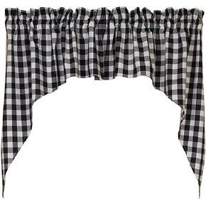 Country House Collection 31478 Black Check Swag, 72-inch Length