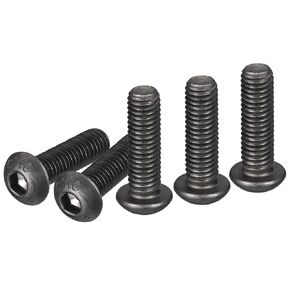 M8-1.25x40mm Button Head Socket Cap Screws - 10Pack - Good for Machine - Carbon Steel Black Oxide - Hex Drive Full Thread Fasteners