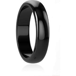 Hematite Ring for Women Men, Genuine Magnetic Black Stones Ring for Anxiety Balance Root Chakra, Absorb Negative Energy Jewelry Size 6-12