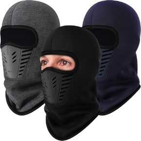 Eurzom 3 Pcs 3D Thermal Ski Mask, Wind Proof Balaclava Ski Mask, Breathable Air Vents Ski Mask, Outdoor Sports Thermal Ski Cover for Men Women