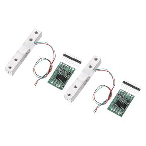 MECCANIXITY 2 Set Digital Load Cell Weight Sensor 20KG + HX711 Module Weighing Sensor 24 Bit Precision A/D Dual-Channel for DIY Portable Electronic Kitchen Scale Kit