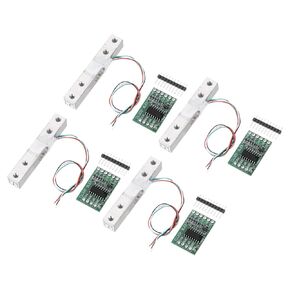 MECCANIXITY 4 Set Digital Load Cell Weight Sensor 20KG + HX711 Module Weighing Sensor 24 Bit Precision A/D Dual-Channel for DIY Portable Electronic Kitchen Scale Kit