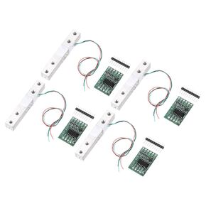 MECCANIXITY 4 Set Digital Load Cell Weight Sensor 5KG + HX711 Module Weighing Sensor 24 Bit Precision A/D Dual-Channel for DIY Portable Electronic Kitchen Scale Kit