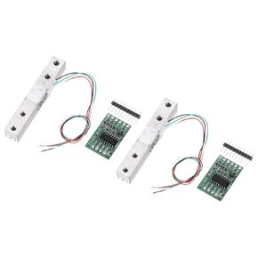 MECCANIXITY 2 Set Digital Load Cell Weight Sensor 10KG + HX711 Module Weighing Sensor 24 Bit Precision A/D Dual-Channel for DIY Portable Electronic Kitchen Scale Kit