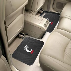 FANMATS 11764 Cincinnati Bearcats 2-Piece Heavy Duty Vinyl Car Mat Set, Front Row Floor Mats, All Weather Protection, Universal Fit, Deep Resevoir Design