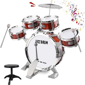 Kids Drum Set for Toddlers 1-3, Kids Drum Set Kit Musical Toys for 4 5 6 Year Old Birthday, Jazz Drum Set for Kids 3-5 Educational Toys for Girls Boys