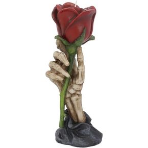 حامل شموع اليد من Nemesis Now Eternal Flame Skeleton Hand، ديكور قوطي رومانسي، حامل شموع من الراتنج مطلي يدويًا مع وردة حمراء، 20.5 سم in Kuwait