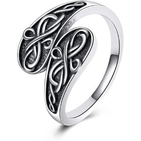 Sunflower Spoon Ring 925 Sterling Silver Vintage Adjustable Antique Spoon Ring for Women with Bohemian Flower Wide Thumb Butterfly Ring