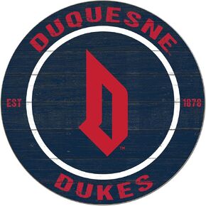 KH Sports Fan Duquesne Dukes Colored Circle Sign, 20x20 Inches, Dukes Decor for Dorm, Bedroom, Fan Cave, Living Room; Display Your Team Spirit with This Unique Duquesne Dukes Wall Art