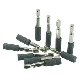 𝐉𝐔𝐍𝐋𝐈𝐗𝐍 10 Pcs 25 mm Cylindrical Shape Mounted Grinding Stone - 1/4 Inch Hex Shank Aluminum Oxide Sharpening Bits for Drill Rotary Tool