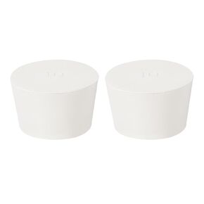 uxcell 2Pcs Solid Rubber Stoppers, White 10# Tapered Lab Plugs Lab Seal Tube Stopper Plug for Industry and Laboratories, 52x43x32mm