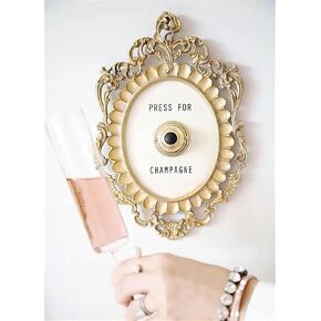 Press for Champagne Button, Ring Mini Press for Champagne Button, Press for Champagne Door Ring Bell, Champagne Themed Decor Wall Plaque Ornament Gift for Party Christmas Home Bedroom Hotel