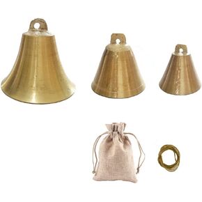 Pack of 3 Pieces of Different Sizes Vintage Style Brass Hanging Bell Cow Horse Sheep Dog Camel Bells Home Garden Christmas Tree Decoration Bells in Saudi Arabia