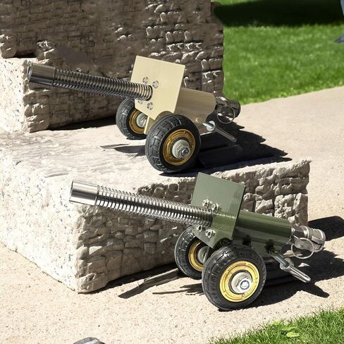 A 3.67-pounds Firecracker Cannon，Mini Cannon Model with Recoil Mechanism， Stainless Steel Model Collection Gifts Desktop Ornaments for Military Fans (Green), Green（3.67pounds） in Saudi Arabia