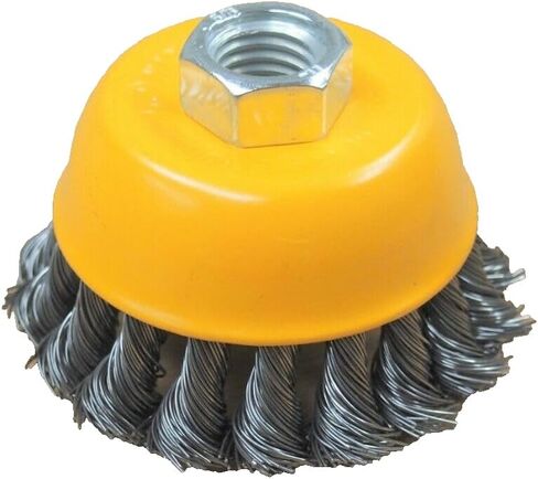 Hoteche 10 قطع 3 بوصة فرشاة أكواب سلكية ملتوية 5/8 بوصة - خيوط 11NC لمطحنة الزوايا، برتقالي in Kuwait