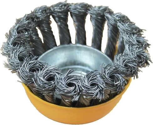 Hoteche 10 قطع 3 بوصة فرشاة أكواب سلكية ملتوية 5/8 بوصة - خيوط 11NC لمطحنة الزوايا، برتقالي in Kuwait