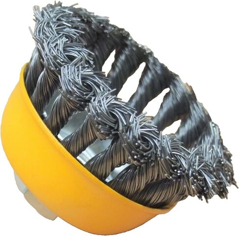 Hoteche 10 قطع 3 بوصة فرشاة أكواب سلكية ملتوية 5/8 بوصة - خيوط 11NC لمطحنة الزوايا، برتقالي in Kuwait