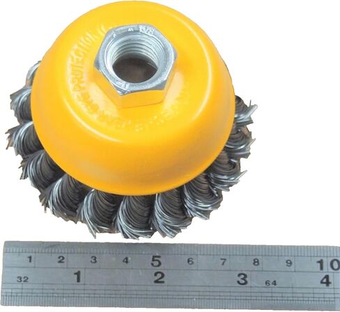 Hoteche 10 قطع 3 بوصة فرشاة أكواب سلكية ملتوية 5/8 بوصة - خيوط 11NC لمطحنة الزوايا، برتقالي in Kuwait