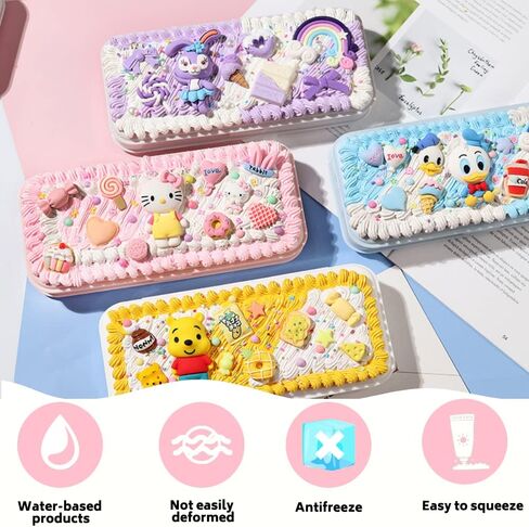 ASTRYAS Whipped Cream Glue Kit, 2PCS 50g Decoden Cream Simulation Cream Adhesive Set with Plastic Decorating Mouth Charm Craft Resin Decoration for DIY Phone Case Making DIY Craft in Saudi Arabia
