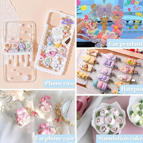 ASTRYAS Whipped Cream Glue Kit, 2PCS 50g Decoden Cream Simulation Cream Adhesive Set with Plastic Decorating Mouth Charm Craft Resin Decoration for DIY Phone Case Making DIY Craft in Saudi Arabia
