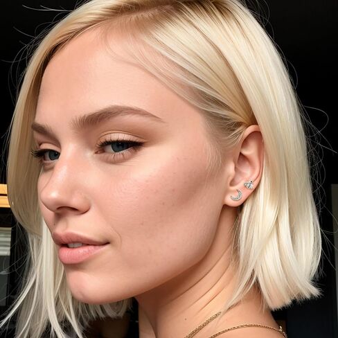 Finrezio 12PCS 18G Stainless Steel Cartilage Earrings for Women Men Flat Back Stud Earrings Heart Butterfly Evil Eye Snake Tiny Flatback Stud Earrings Tragus Couch Helix Piercing Jewelry 6MM 8MM in Kuwait