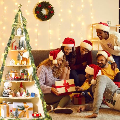 Christmas Tree Bookshelf 63" Tall Christmas Tree Corner Shelf 6 Tier Wood Corner Display White Book Tree Bookshelf Ladder Shelves Display Stand for Bedroom Living Room Classroom Office in Saudi Arabia