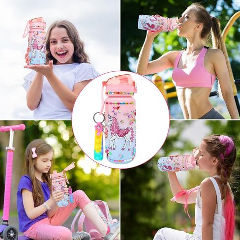 MASTRON Decorate Your Own Water Bottle Kits for Girls, DIY Pink Themed Gem Diamond Painting Crafts for Girls Age 4-6-8-10, Pink Unicorn Arts and Crafts Gifts for Girls Birthday Christmas in Saudi Arabia