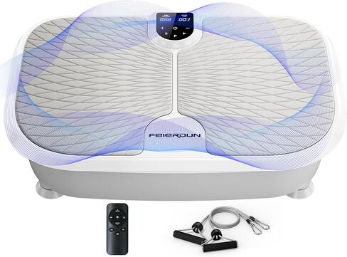 FEIERDUN Vibration Plate Exercise Machine, Vibration Plate for Lymphatic Drainage, Power Plate Vibration Platform w/ Loop Bands for Weight Loss & Toning in Saudi Arabia