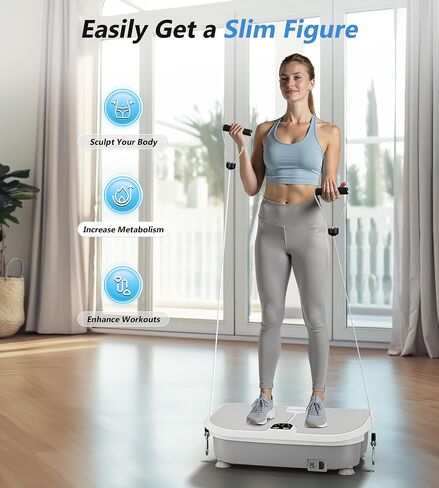 FEIERDUN Vibration Plate Exercise Machine, Vibration Plate for Lymphatic Drainage, Power Plate Vibration Platform w/ Loop Bands for Weight Loss & Toning in Saudi Arabia