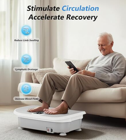 FEIERDUN Vibration Plate Exercise Machine, Vibration Plate for Lymphatic Drainage, Power Plate Vibration Platform w/ Loop Bands for Weight Loss & Toning in Saudi Arabia