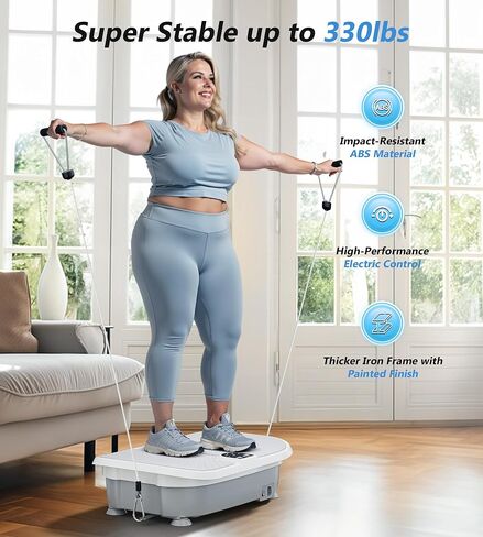 FEIERDUN Vibration Plate Exercise Machine, Vibration Plate for Lymphatic Drainage, Power Plate Vibration Platform w/ Loop Bands for Weight Loss & Toning in Saudi Arabia