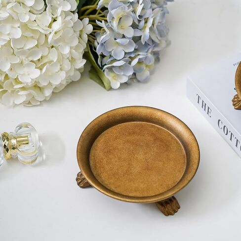 مجموعة حوامل شموع من صفيحة حديد مزخرفة باللون الذهبي من NIKKY HOME مكونة من 2، صينية قاعدة حامل شمعدان عمود عتيق لشموع LED والشمع، ومخاريط البخور، والمنتجعات الصحية، وحفلات الزفاف in Kuwait