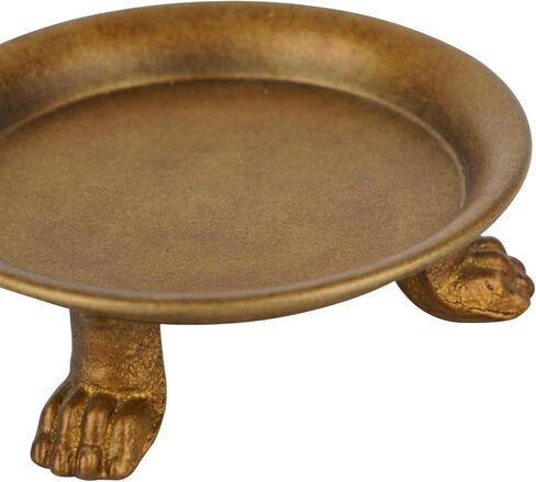 مجموعة حوامل شموع من صفيحة حديد مزخرفة باللون الذهبي من NIKKY HOME مكونة من 2، صينية قاعدة حامل شمعدان عمود عتيق لشموع LED والشمع، ومخاريط البخور، والمنتجعات الصحية، وحفلات الزفاف in Kuwait