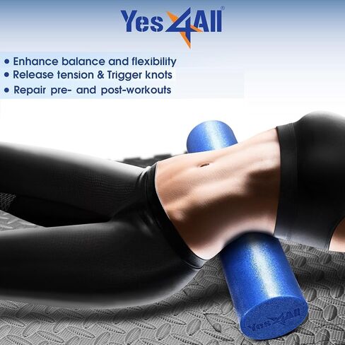 Yes4All Soft-Density Round PE 12/18/ 24/36 inch Foam Rollers for Muscle Massage, Yoga Core Exercise & Physical Therapy in Saudi Arabia