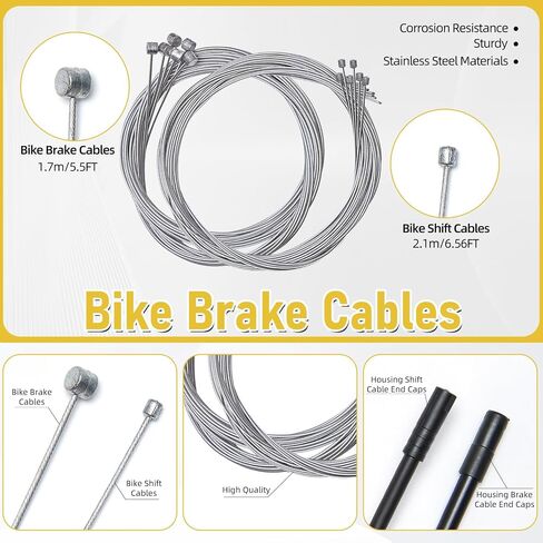 99 Pcs Stainless Steel Bike Cable Cutter,Bike Brake Cable and Housing Set,Bike Shifter Cable Housing Set with Bike Cable End Caps,Copper Sleeves and O-Rings Kit for Mountain Road Bike Bicycle in Saudi Arabia