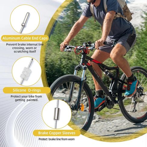 99 Pcs Stainless Steel Bike Cable Cutter,Bike Brake Cable and Housing Set,Bike Shifter Cable Housing Set with Bike Cable End Caps,Copper Sleeves and O-Rings Kit for Mountain Road Bike Bicycle in Saudi Arabia