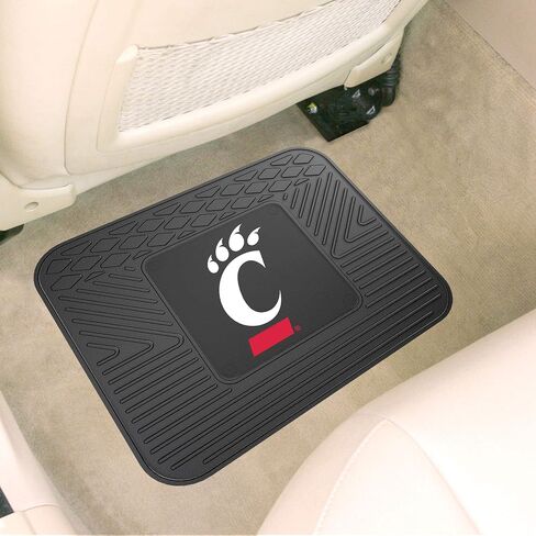 FANMATS 11764 Cincinnati Bearcats مجموعة سجادة سيارة من الفينيل شديدة التحمل مكونة من قطعتين، سجادات أرضية الصف الأمامي، حماية من جميع الأحوال الجوية، ملاءمة عالمية، تصميم خزان عميق in Saudi Arabia